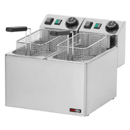 Friteuse monophasée double de comptoir équipée de 2 bacs 5L Friteuse monophasée double de comptoir équipée de 2 bacs 5L