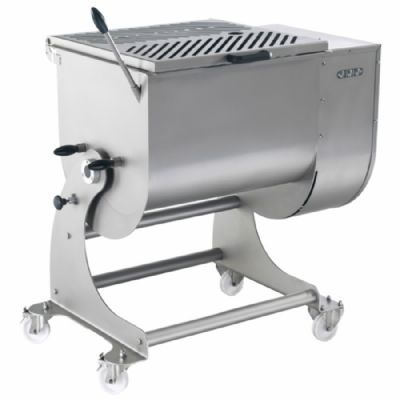 Mélangeur à viande basculant sur piétement inox capacité 120 kg cuve 162 L Mélangeur à viande basculant sur piétement inox capacité 120 kg cuve 162 L
