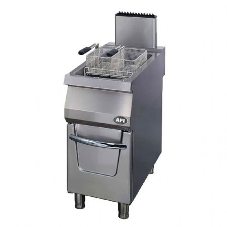 Friteuse à gaz pro 1 cuve de 22 L sur coffre - profondeur 900mm Friteuse à gaz pro 1 cuve de 22 L sur coffre - profondeur 900mm