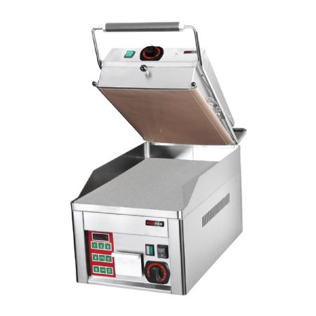 Clam grill électrique lisse avec plaque de contact - 375x685x450 Clam grill électrique lisse avec plaque de contact - 375x685x450