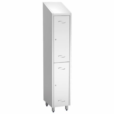 Armoire vestiaire en inox 2 portes battantes hauteur 2010 mm Armoire vestiaire en inox 2 portes battantes hauteur 2010 mm