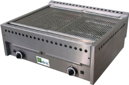 Grill gaz à pierres de lave 2 zones gaz naturel - 18 kW - 785x670x270 mm Grill gaz à pierres de lave 2 zones gaz naturel - 18 kW - 785x670x270 mm