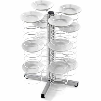 Porte-assiettes colonne inox sur roulettes pour 48 assiettes diamètre 240-310 mm Porte-assiettes colonne inox sur roulettes pour 48 assiettes diamètre 240-310 mm