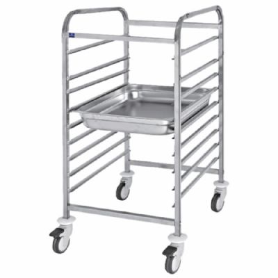 Chariot inox pour bacs GN - avec 9x GN 1/1 h=80 mm et 560 x 385 x 1050 mm Chariot inox pour bacs GN - avec 9x GN 1/1 h=80 mm et 560 x 385 x 1050 mm
