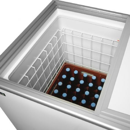 Réfrigérateur coffre de 232L avec deux couvercles coulissants pleins - 1014x635x892mm Réfrigérateur coffre de 232L avec deux couvercles coulissants pleins - 1014x635x892mm