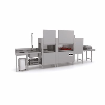 Lave-vaisselle à avancement continu avec évacuation à droite - panier 500x500 mm Lave-vaisselle à avancement continu avec évacuation à droite - panier 500x500 mm