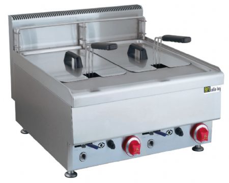 Friteuse professionnelle électrique double 2x12.5 L à poser - profondeur 650mm - 600x650x475 mm Friteuse professionnelle électrique double 2x12.5 L à poser - profondeur 650mm - 600x650x475 mm
