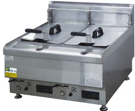 Friteuse gaz Série de table 650 avec 2 bacs 10 L - 12 kW inox Friteuse gaz Série de table 650 avec 2 bacs 10 L - 12 kW inox