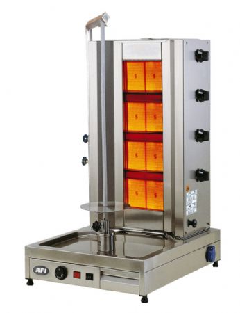 Appareil à kebab shoarma gaz capacité 90 kg avec 2 zones de chauffe - 13 kW Appareil à kebab shoarma gaz capacité 90 kg avec 2 zones de chauffe - 13 kW