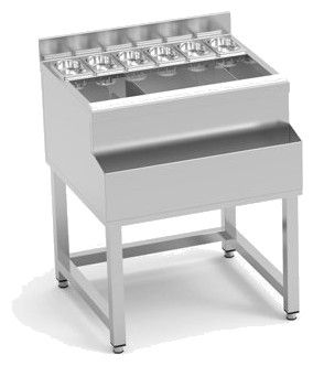 Table cocktail professionnelle inox avec emplacement bac à glaçons - 1300x650x850mm Table cocktail professionnelle inox avec emplacement bac à glaçons - 1300x650x850mm