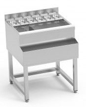 Table cocktail professionnelle inox avec emplacement bac à glaçons - 700x650x850mm Table cocktail professionnelle inox avec emplacement bac à glaçons - 700x650x850mm