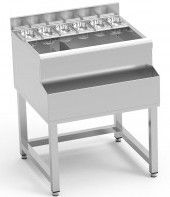 Table cocktail professionnelle inox avec emplacement bac à glaçons - 900x650x850mm Table cocktail professionnelle inox avec emplacement bac à glaçons - 900x650x850mm