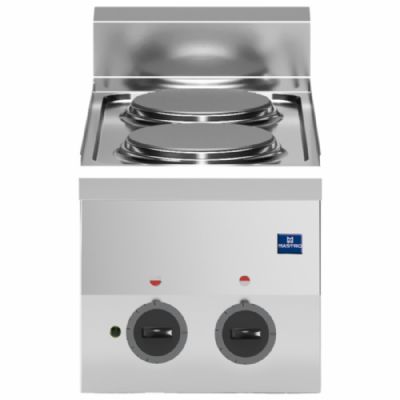 Plaque de cuisson électrique triphasée à poser avec 2 foyers puissance 4 kW Plaque de cuisson électrique triphasée à poser avec 2 foyers puissance 4 kW