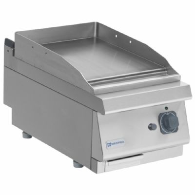 Plaque grill gaz de table inox surface lisse puissance 6,5 kW - 730 x 400 x 300 mm Plaque grill gaz de table inox surface lisse puissance 6,5 kW - 730 x 400 x 300 mm