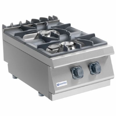 Plan de cuisson gaz de table en inox avec 2 foyers puissance 13 kW - 730 x 400 x 300 mm Plan de cuisson gaz de table en inox avec 2 foyers puissance 13 kW - 730 x 400 x 300 mm