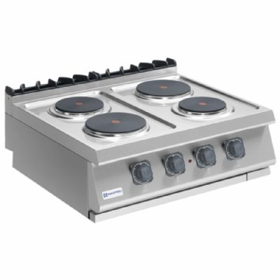 Plan de cuisson électrique de table 4 foyers ronds triphasé - puissance 9,2 kW Plan de cuisson électrique de table 4 foyers ronds triphasé - puissance 9,2 kW