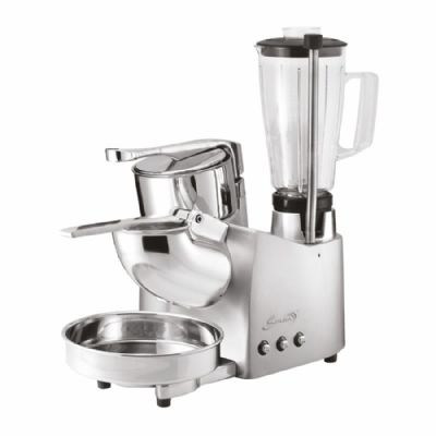 Broyeur à glace électrique 3 en 1 avec presse agrumes et mixeur intégrés - 2kg/min Broyeur à glace électrique 3 en 1 avec presse agrumes et mixeur intégrés - 2kg/min