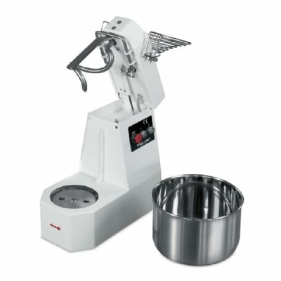 Pétrin à spirale 7L 1 vitesse à tête relevable et cuve amovible - 280x520x440 Pétrin à spirale 7L 1 vitesse à tête relevable et cuve amovible - 280x520x440