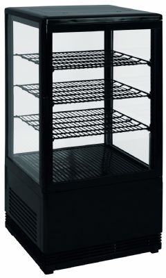 Vitrinede comptoir panoramique noire 0/ +12°C - 68 litres Vitrinede comptoir panoramique noire 0/ +12°C - 68 litres