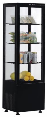 Vitrine réfrigérée panoramique noire 0/ +12°c avec éclairage - 235 litres Vitrine réfrigérée panoramique noire 0/ +12°c avec éclairage - 235 litres