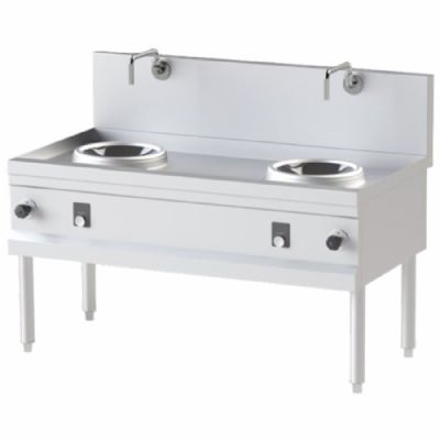 Poste de cuisson wok induction triphasé - 2 zones puissance 10 kW Poste de cuisson wok induction triphasé - 2 zones puissance 10 kW