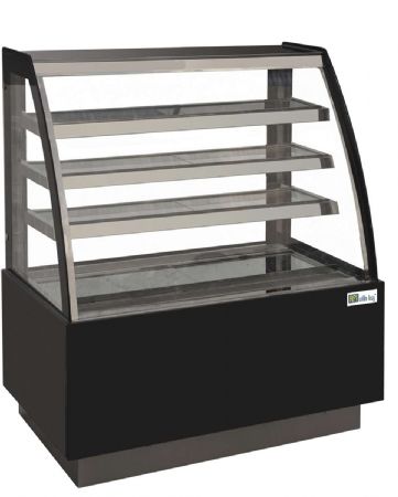 Vitrine panoramique positive pour patisserie avec vitre bombée 3 étages +2 / +8°C - 411L Vitrine panoramique positive pour patisserie avec vitre bombée 3 étages +2 / +8°C - 411L