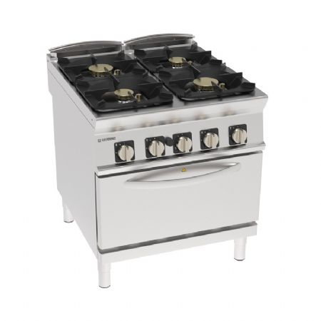 Fourneau à gaz 4 bruleurs sur four GN2/1 - 39kW Fourneau à gaz 4 bruleurs sur four GN2/1 - 39kW