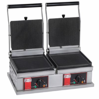 Grill panini double petit modèle Plaques rainurées Grill panini double petit modèle Plaques rainurées