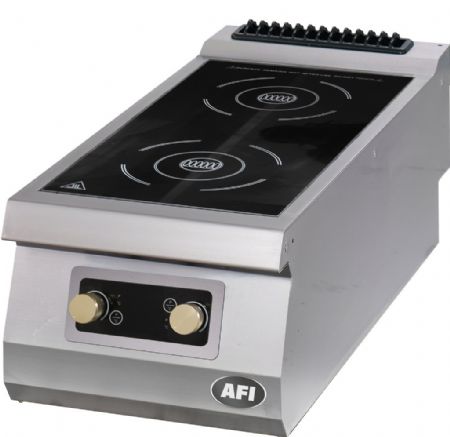 Plaque à induction électrique pro avec 2 zones de chauffe à poser - profondeur 900 mm Plaque à induction électrique pro avec 2 zones de chauffe à poser - profondeur 900 mm