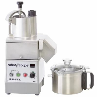 Robot multifonction combiné Cutter et coupe légumes à vitesse variable avec cuve inox 5,9L Robot multifonction combiné Cutter et coupe légumes à vitesse variable avec cuve inox 5,9L