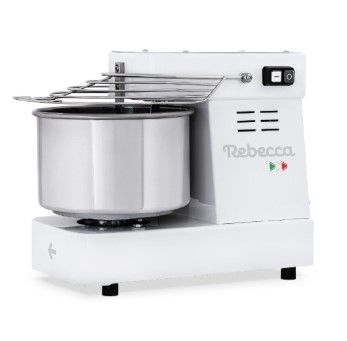 Pétrin à spirale professionnel pizzeria monophasé inox avec cuve fixe 7L - 25kg/h Pétrin à spirale professionnel pizzeria monophasé inox avec cuve fixe 7L - 25kg/h