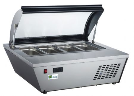 Présentoir pour glaces à poser inox avec 4 bacs 5 L température -18/-25°C Présentoir pour glaces à poser inox avec 4 bacs 5 L température -18/-25°C