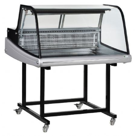 Vtirine réfrigérée positive sur chariot avec vitre bombée +2 / +12°C - 4xGN1/2 + 2xGN1/4 Vtirine réfrigérée positive sur chariot avec vitre bombée +2 / +12°C - 4xGN1/2 + 2xGN1/4