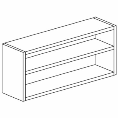 Armoire murale inox ouverte avec 1 tablette intermédiaire - 500x400 mm Armoire murale inox ouverte avec 1 tablette intermédiaire - 500x400 mm