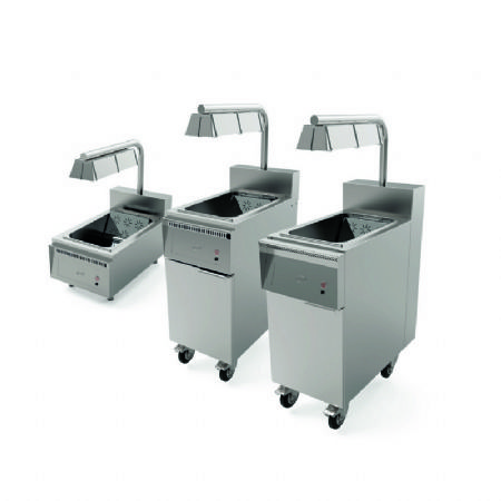 Poste de salage avec lampe chauffante pour friteuse XPRIME - 400x700x1400mm Poste de salage avec lampe chauffante pour friteuse XPRIME - 400x700x1400mm