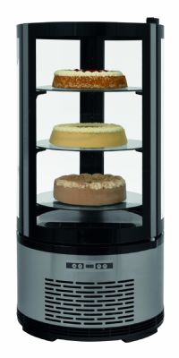 Vitrine d'exposition panoramique inox type gourmet +2°C/ +8°C - 100 litres Vitrine d'exposition panoramique inox type gourmet +2°C/ +8°C - 100 litres