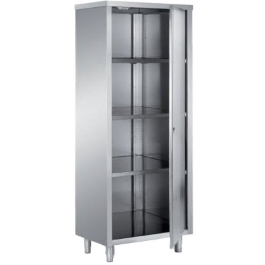 Armoire inox de stockage porte battante avec 3 niveaux 700x600 mm Armoire inox de stockage porte battante avec 3 niveaux 700x600 mm