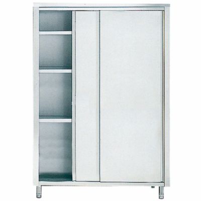 Armoire inox de stockage portes coulissantes avec 3 niveaux 600 x 1400 x 2000 mm Armoire inox de stockage portes coulissantes avec 3 niveaux 600 x 1400 x 2000 mm