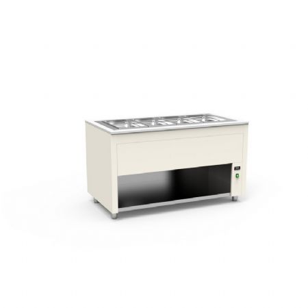 Buffet pro inox avec cuve chaude +50 / +90°C pour bain marie sec couleur Blanc - 1260x850x850mm Buffet pro inox avec cuve chaude +50 / +90°C pour bain marie sec couleur Blanc - 1260x850x850mm