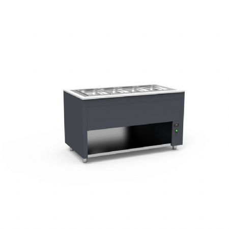 Buffet pro inox avec cuve chaude +50 / +90°C pour bain marie sec couleur Gris - 1260x850x850mm Buffet pro inox avec cuve chaude +50 / +90°C pour bain marie sec couleur Gris - 1260x850x850mm