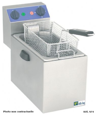 Friteuse de comptoir électrique sans robinet de vidange 2 paniers avec 2 x 4 L - 4 kW Friteuse de comptoir électrique sans robinet de vidange 2 paniers avec 2 x 4 L - 4 kW