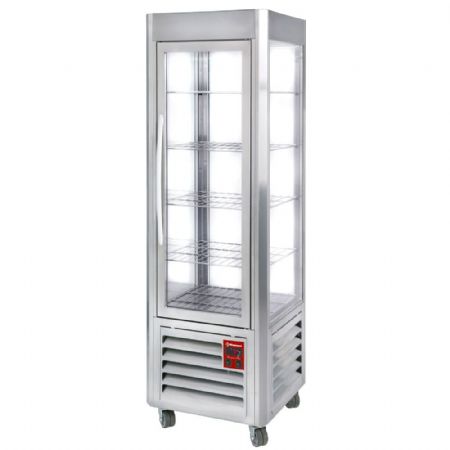 Vitrine réfrigérée panoramique positive inox - 5 grilles - 360 litres - Diamond Vitrine réfrigérée panoramique positive inox - 5 grilles - 360 litres - Diamond