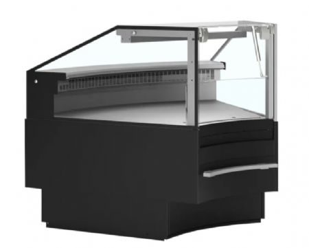 Meuble d'angle interieur pour comptoirs 45° avec vitre droite 0 / +4°C Meuble d'angle interieur pour comptoirs 45° avec vitre droite 0 / +4°C