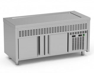 Meuble self inox avec plaque froide avec réserve 3 GN 1/1 - 1200x700x850 mm Meuble self inox avec plaque froide avec réserve 3 GN 1/1 - 1200x700x850 mm