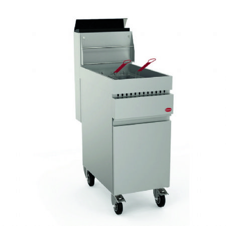 Friteuse gaz haut rendement avec filtration sur coffre 27kW - 26L Friteuse gaz haut rendement avec filtration sur coffre 27kW - 26L