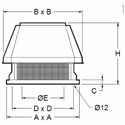 Tourelle d’extraction motorisée 2 vitesses - avec débit 3900 m³/h Tourelle d’extraction motorisée 2 vitesses - avec débit 3900 m³/h