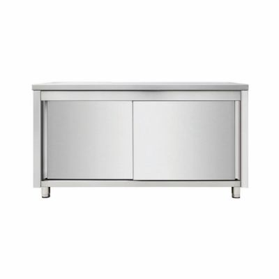 Meuble bas inox avec portes coulissantes - 1500x600x850mm Meuble bas inox avec portes coulissantes - 1500x600x850mm