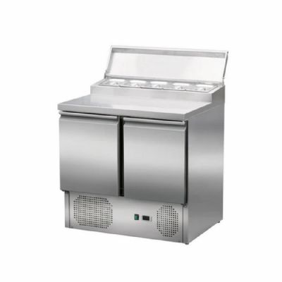 Saladette réfrigérée 2 portes positive +2/ +8°C avec couvercle 5xGN1/6 - 176L Saladette réfrigérée 2 portes positive +2/ +8°C avec couvercle 5xGN1/6 - 176L