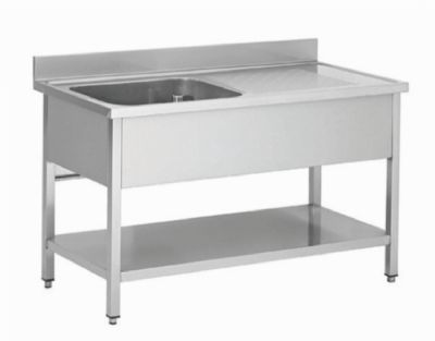 Plonge inox avec 1 bac à gauche - 1200x700x850+100mm Plonge inox avec 1 bac à gauche - 1200x700x850+100mm