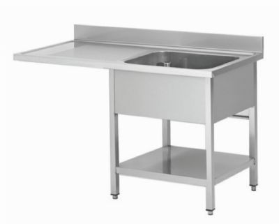 Plonge inox 1 bac avec passage lave vaisselle à gauche - 1200x700x850+100mm Plonge inox 1 bac avec passage lave vaisselle à gauche - 1200x700x850+100mm